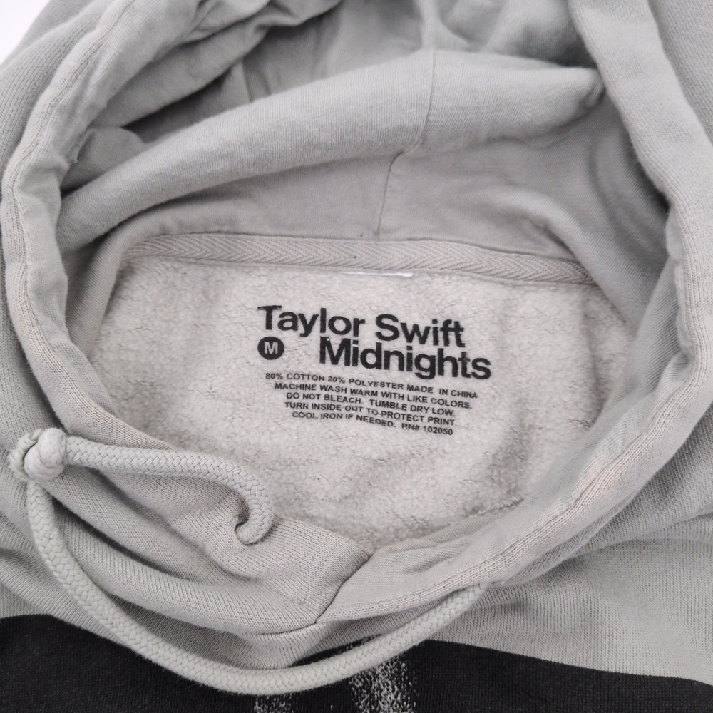 Taylor Swift Midnights Hoodie Sweatshirt Draw the Cat Eye Lyrics Official Gray - Picture 3 of 6